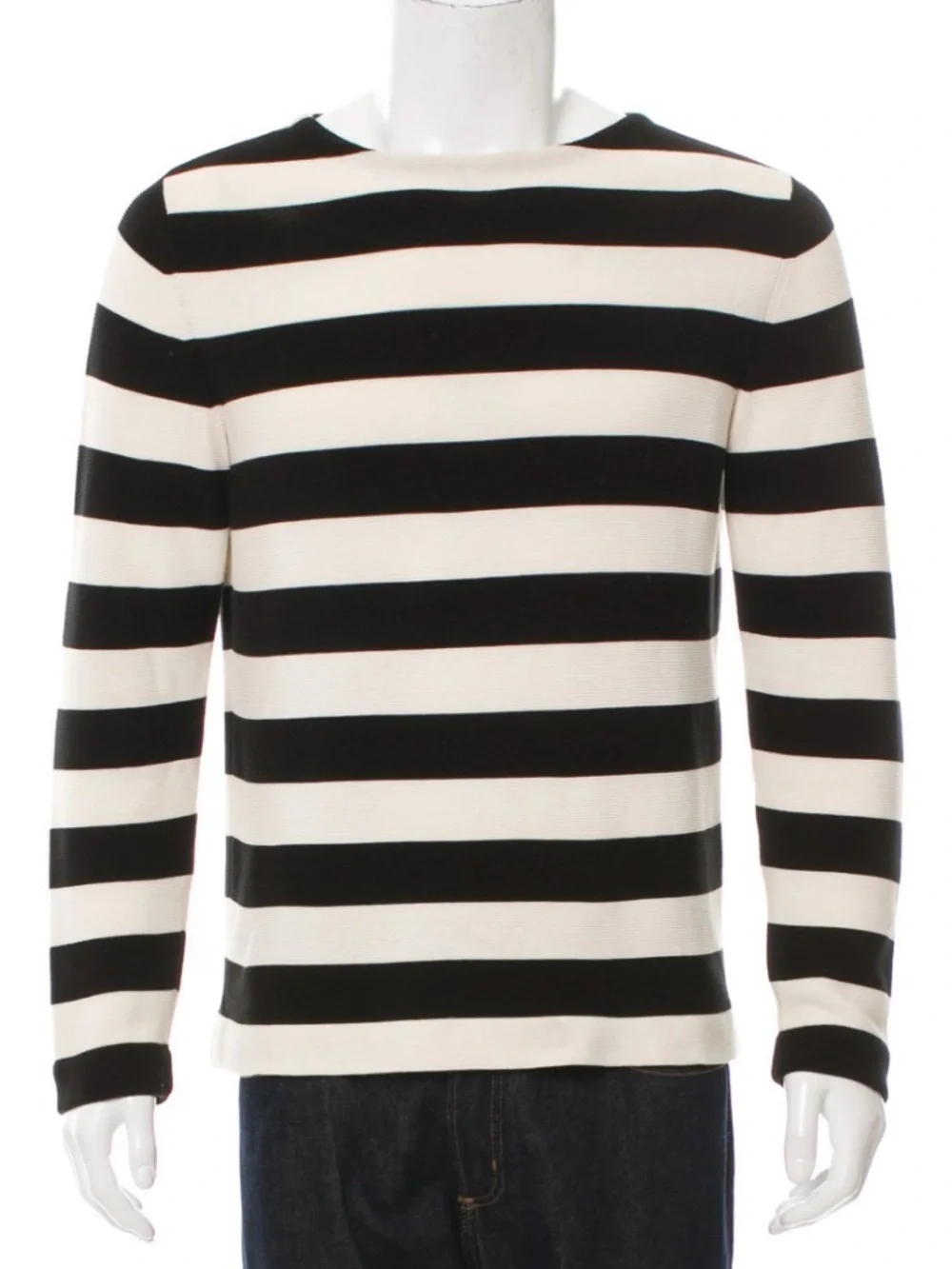 Gucci Black and Cream Striped Crewneck Sweater
